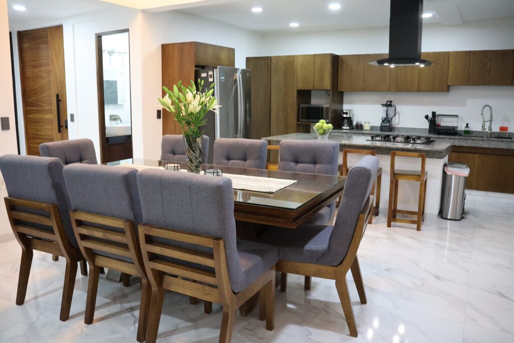 Casa Luna dining table and open kitchen