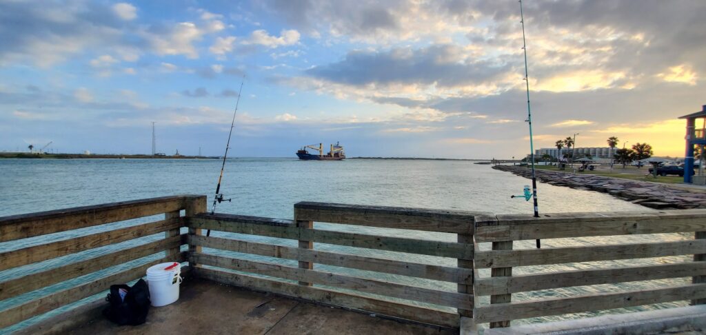 View across the Port Aransas ship channel